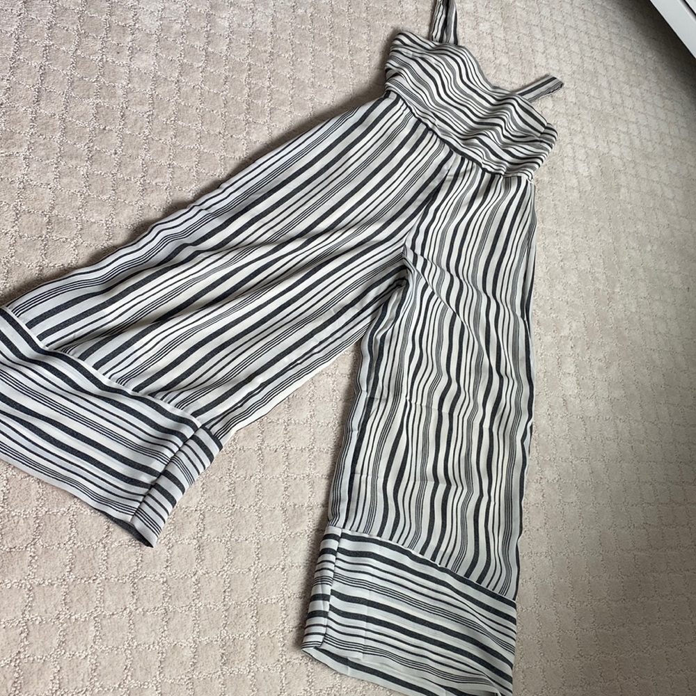 Cute Japana - Size XS womens jumpsuit - black and white striped.